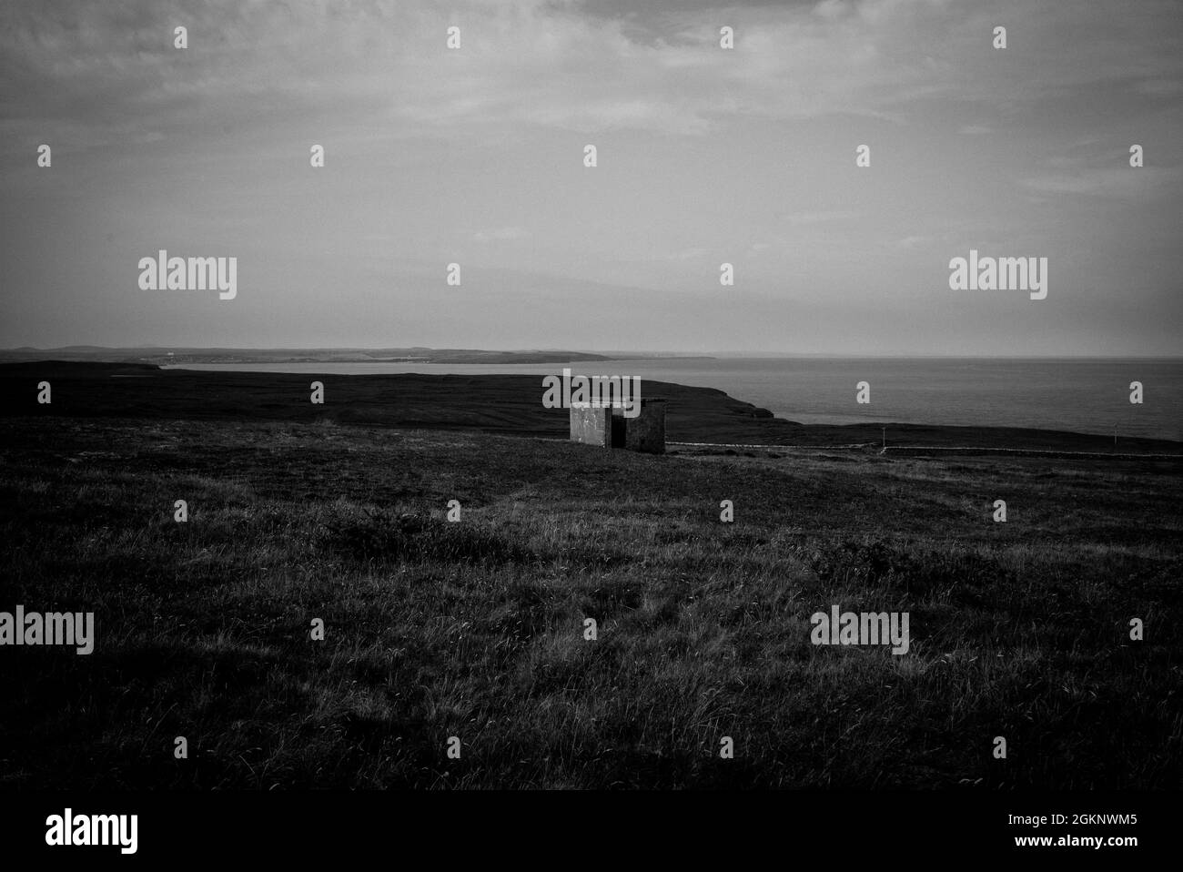 Verlassene Struktur in der Nähe von Dunnet Head, Schottische Highlands Stockfoto