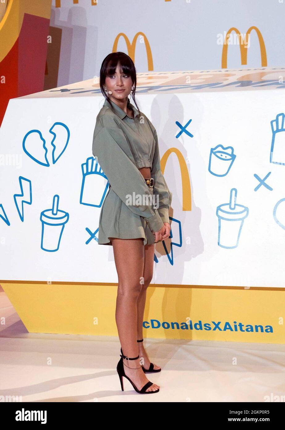 Madrid, Spanien. September 2021. Sängerin Aitana Ocaña während des Brand Events Mc Donals in Madrid am Mittwoch, den 15. September 2021. Quelle: CORDON PRESS/Alamy Live News Stockfoto