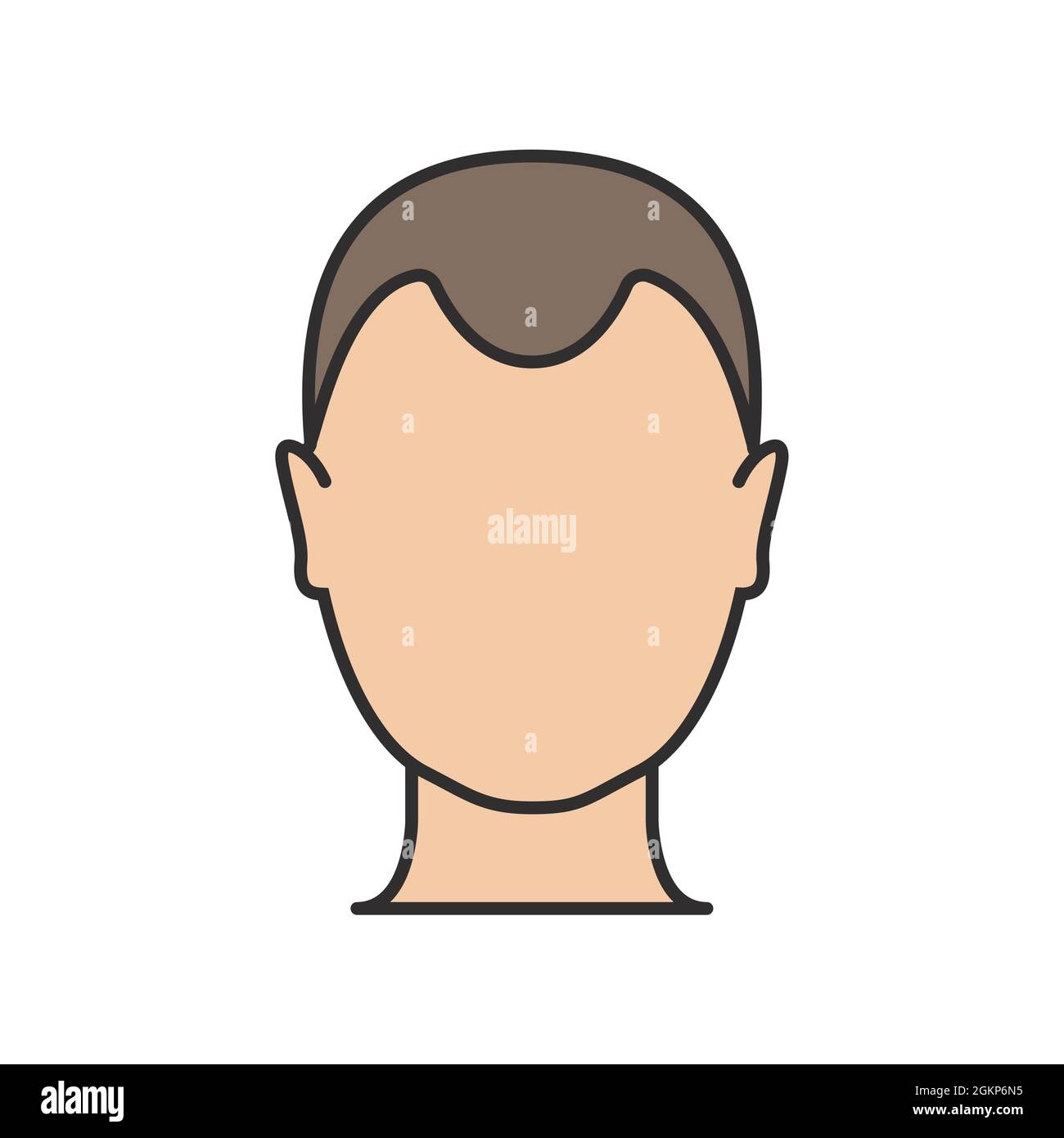 Haarausfall Mann Symbol Cartoon Vektor-Logo. Haarausfall männliche Kopfhautkahl Abbildung Stock Vektor