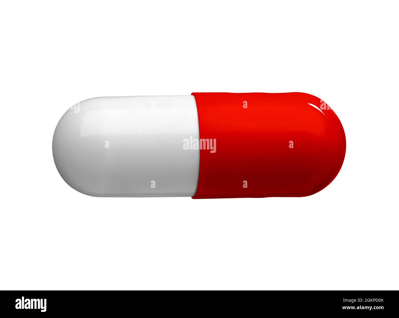 Weiße rote Pille medikamentöse Medikamente Stockfoto