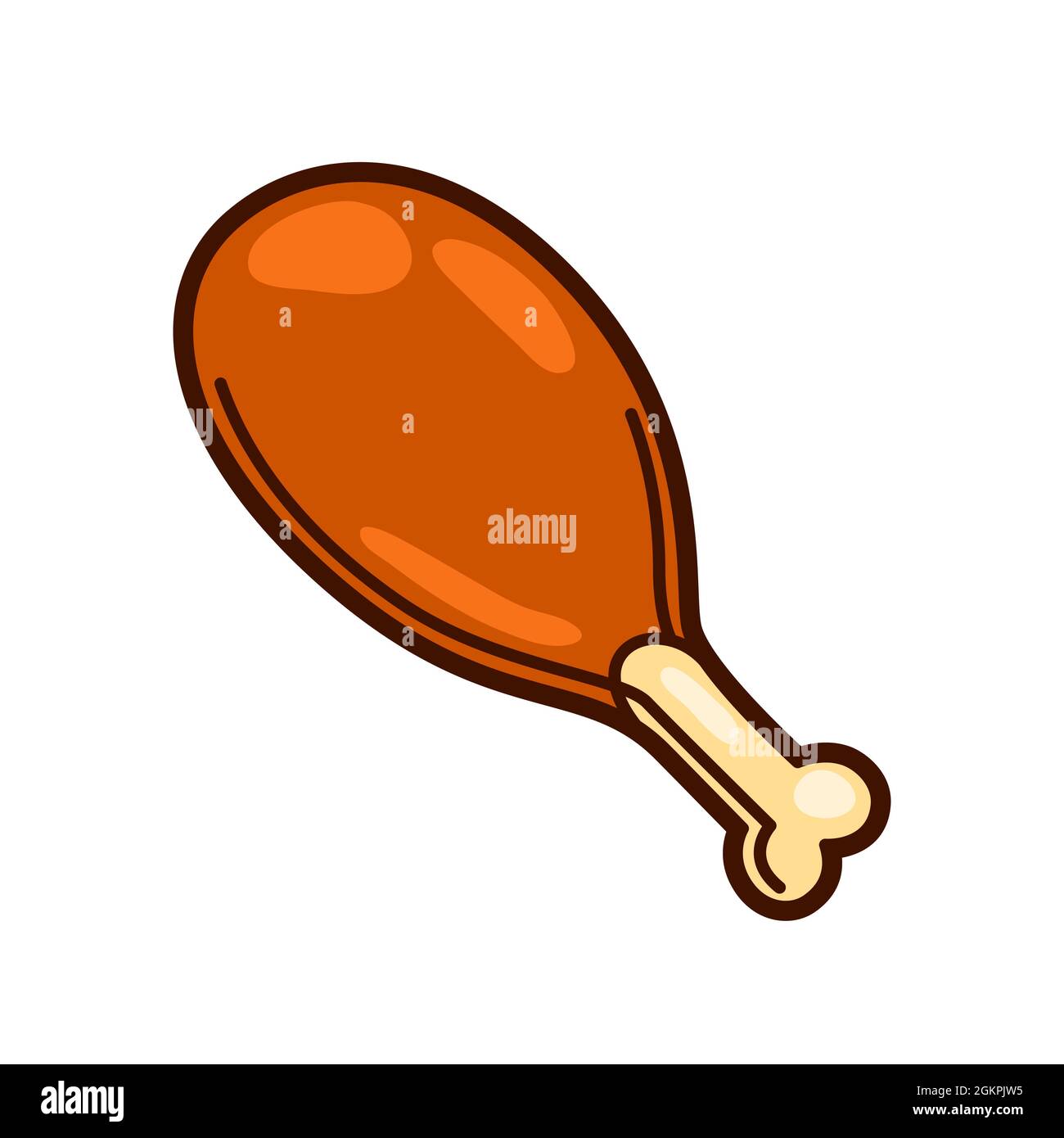 Abbildung des Hühnerbeins. Lebensmittel für Bars, Restaurants und Geschäfte. Stock Vektor