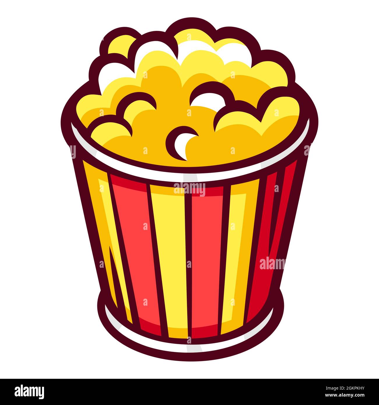 Illustration von Popcorn. Lebensmittel für Bars, Restaurants und Geschäfte. Stock Vektor