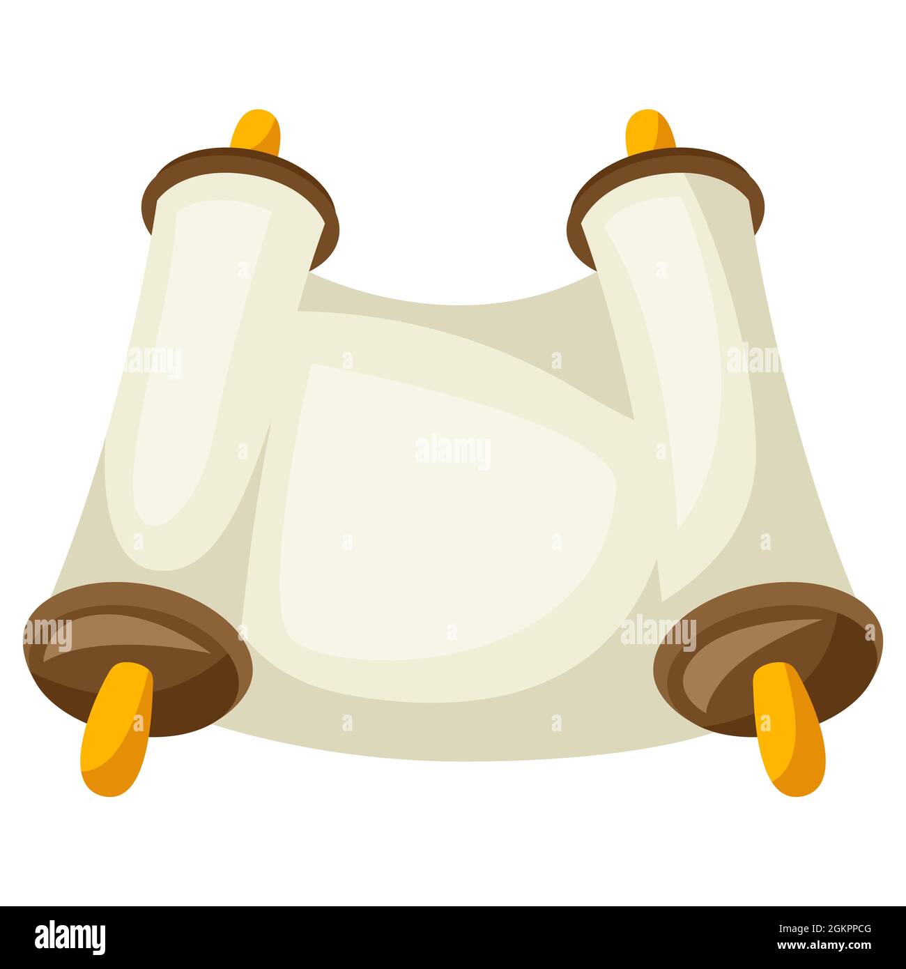 Fröhliche Chanukka-Illustration der alten Torah-Schriftrolle. Symbol im Cartoon-Stil. Stock Vektor