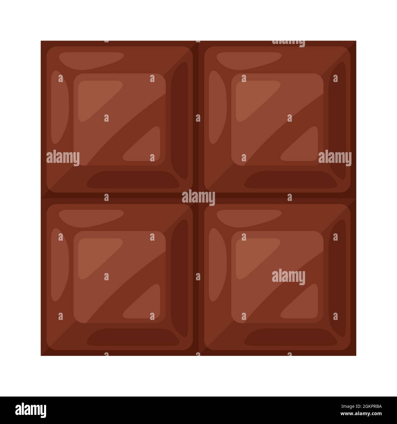 Abbildung der Schokoladenfliese. Lebensmittel für Bars, Restaurants und Geschäfte. Stock Vektor
