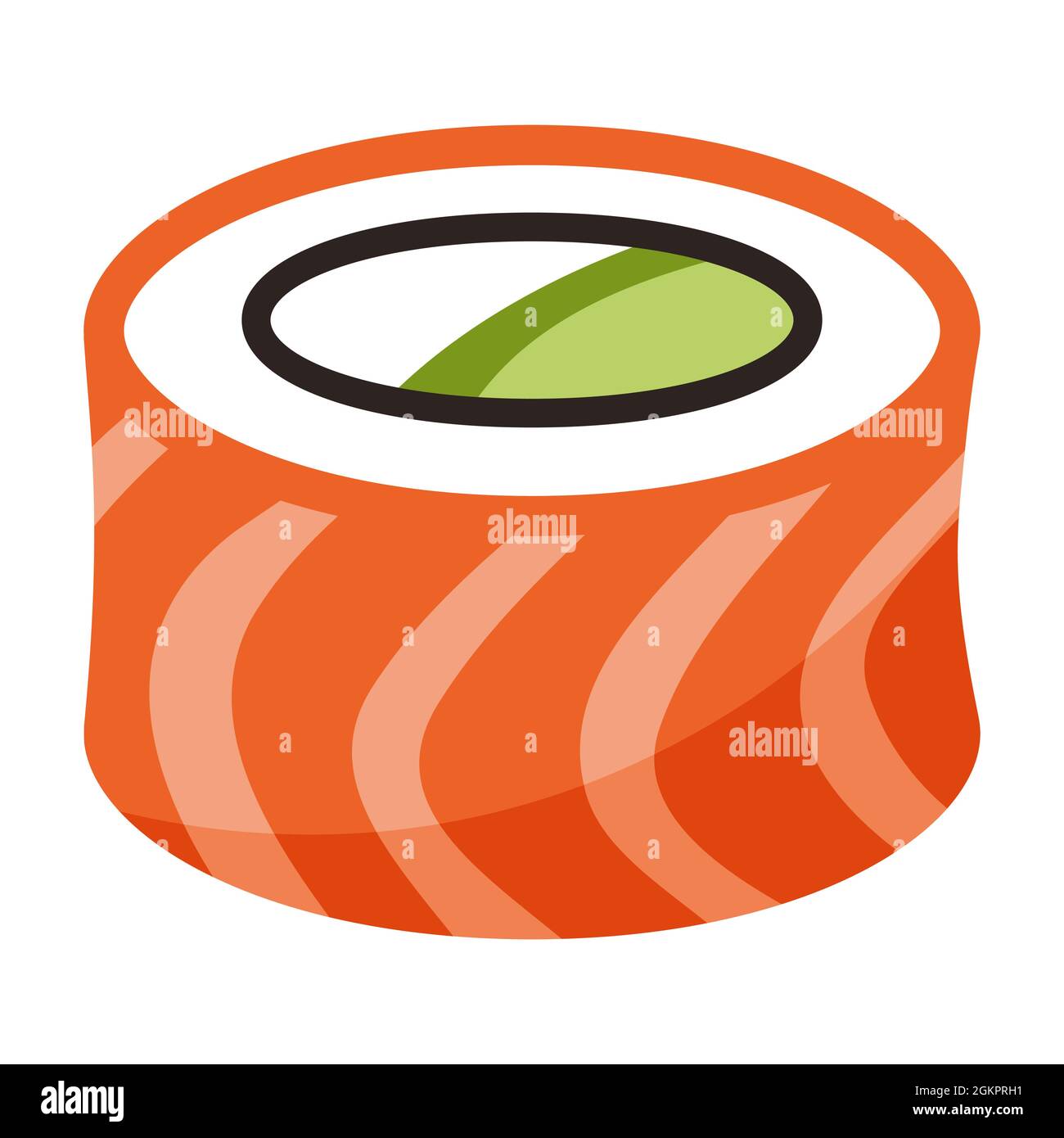 Abbildung von Sushi-Rollen. Lebensmittel für Bars, Restaurants und Geschäfte. Stock Vektor