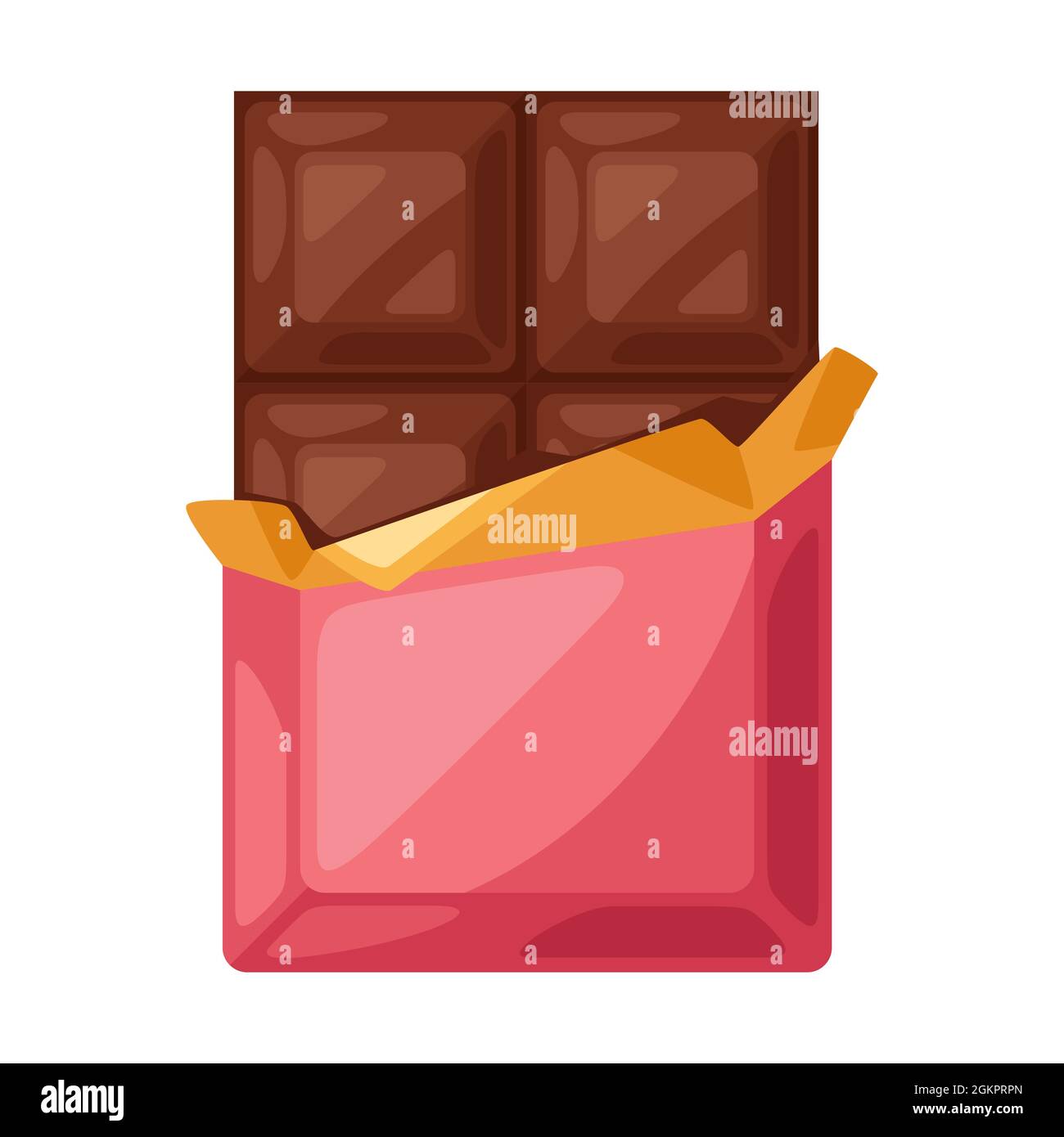 Abbildung der Schokoladenfliese. Lebensmittel für Bars, Restaurants und Geschäfte. Stock Vektor
