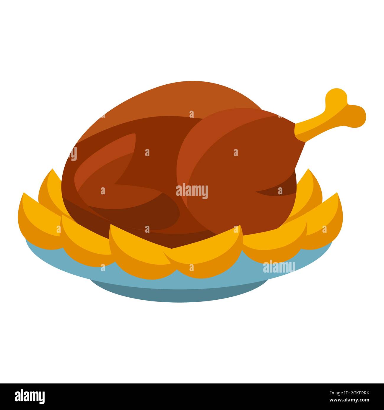 Illustration der türkei auf Platte. Lebensmittel für Bars, Restaurants und Geschäfte. Stock Vektor