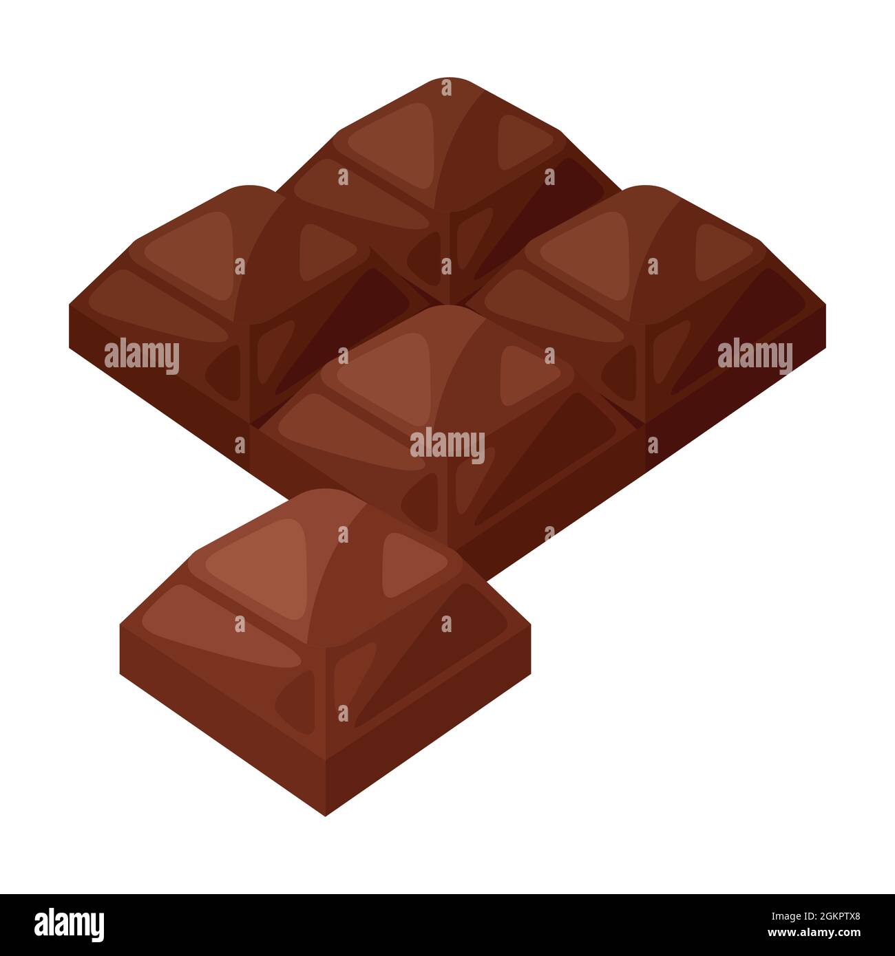 Abbildung der Schokoladenfliese. Lebensmittel für Bars, Restaurants und Geschäfte. Stock Vektor