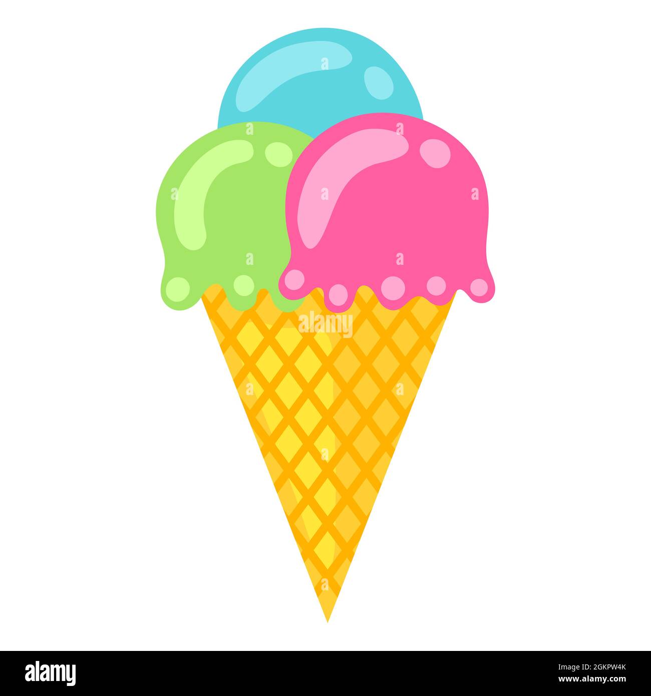 Abbildung des Eiskegels. Lebensmittel für Bars, Restaurants und Geschäfte. Stock Vektor