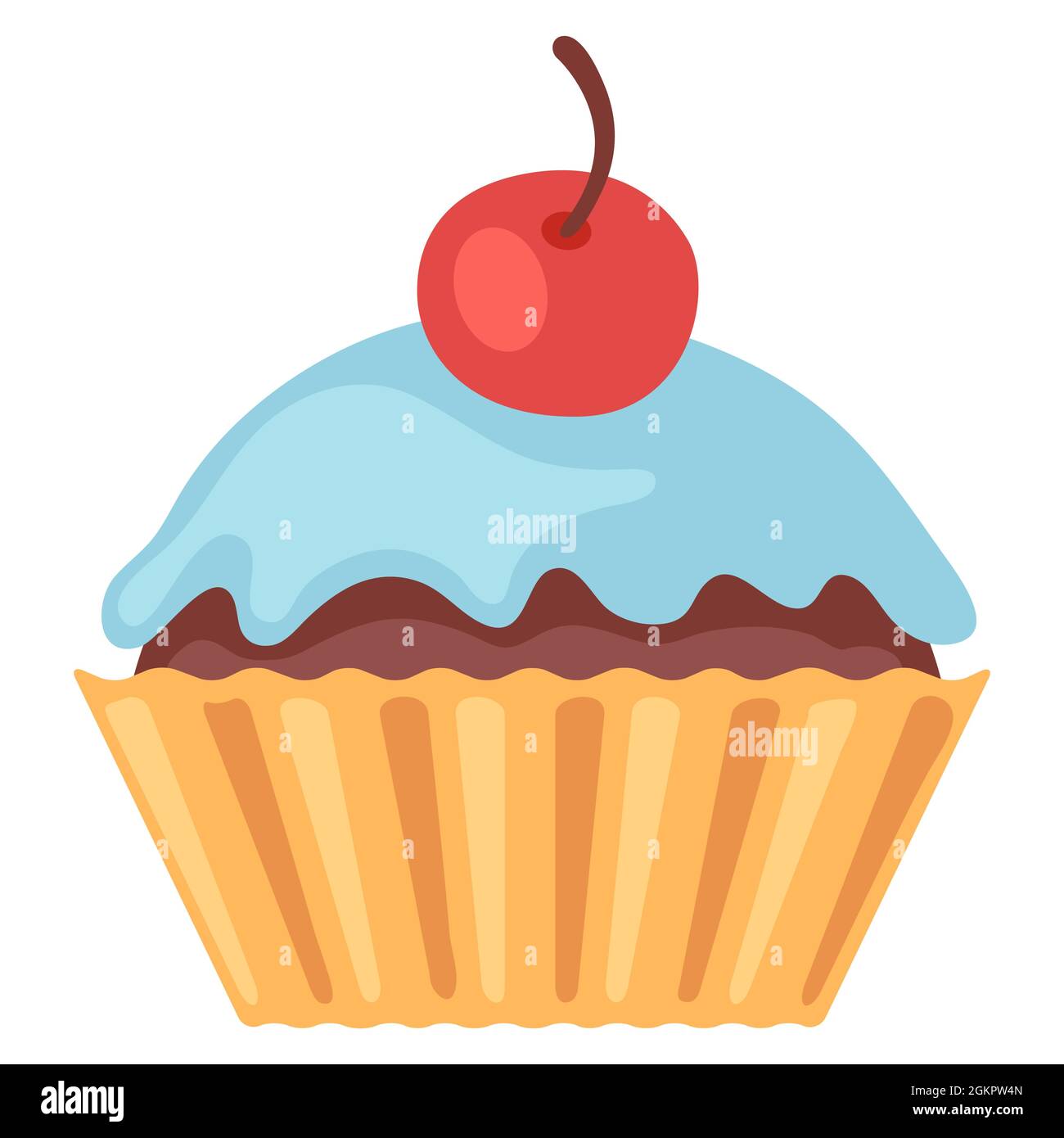 Abbildung des Cupcake. Lebensmittel für Bars, Restaurants und Geschäfte. Stock Vektor