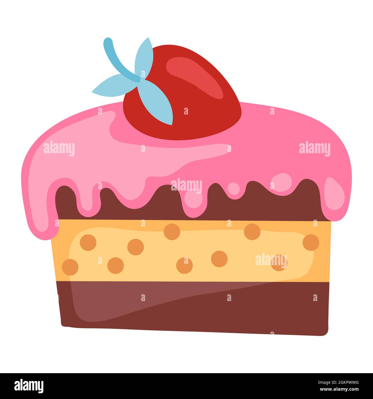 Abbildung des Kuchens. Lebensmittel für Bars, Restaurants und Geschäfte. Stock Vektor