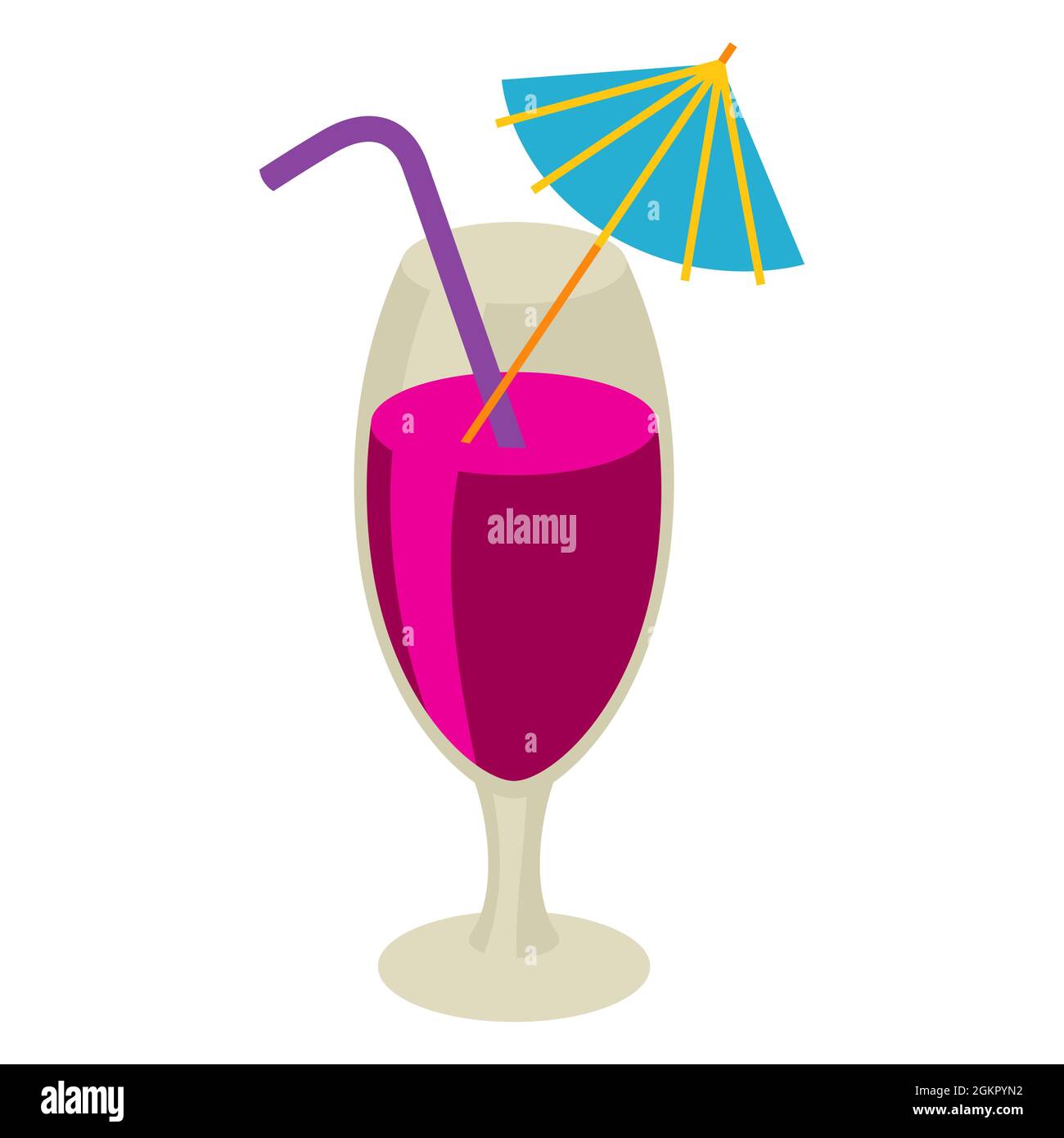 Illustration eines Cocktails aus Glas. Lebensmittel für Bars, Restaurants und Geschäfte. Stock Vektor