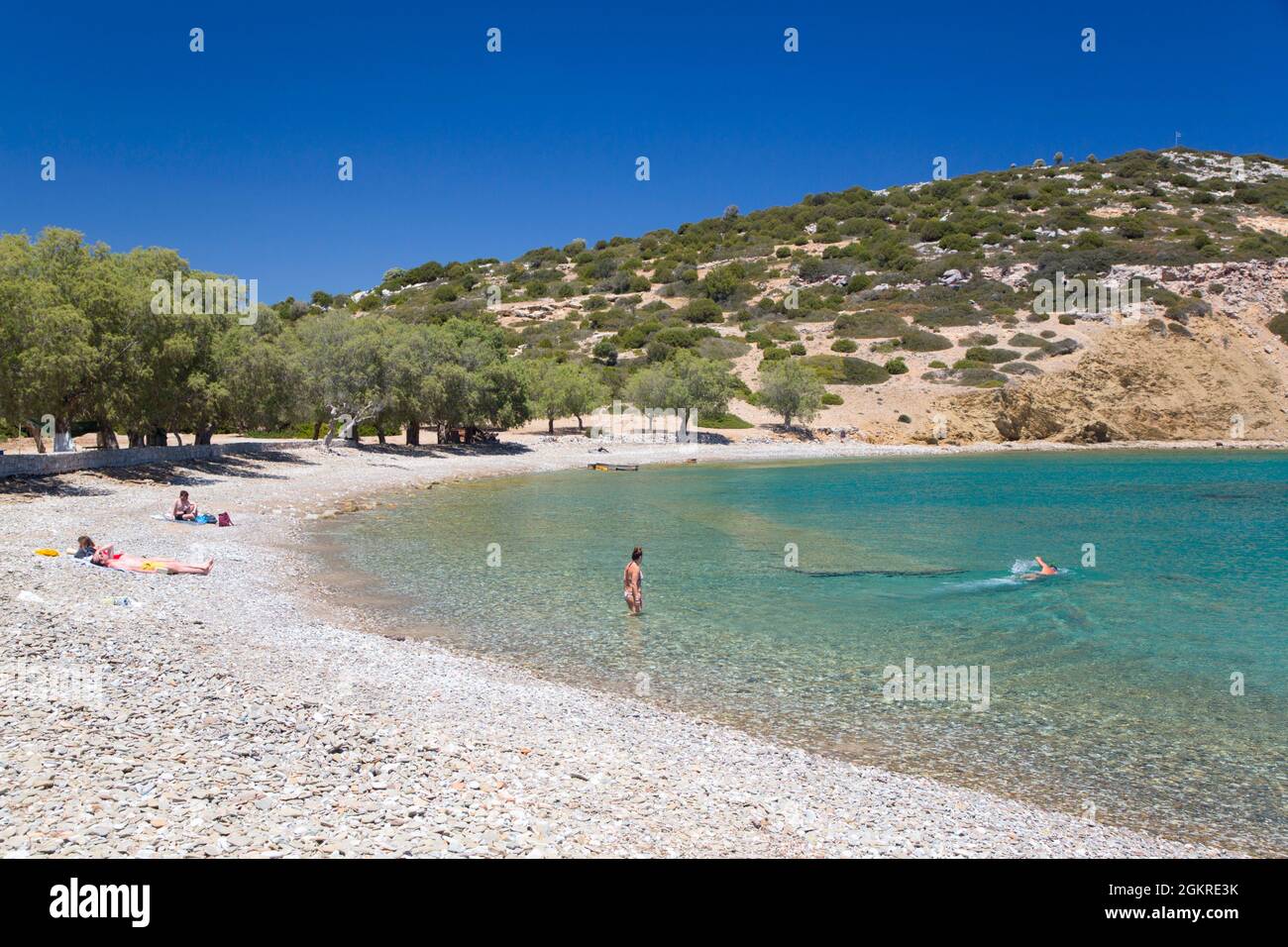 Sesklia Beach, Symi (Simi) Island, Dodekanes Island Group, Greek Islands, Greece, Europa Stockfoto