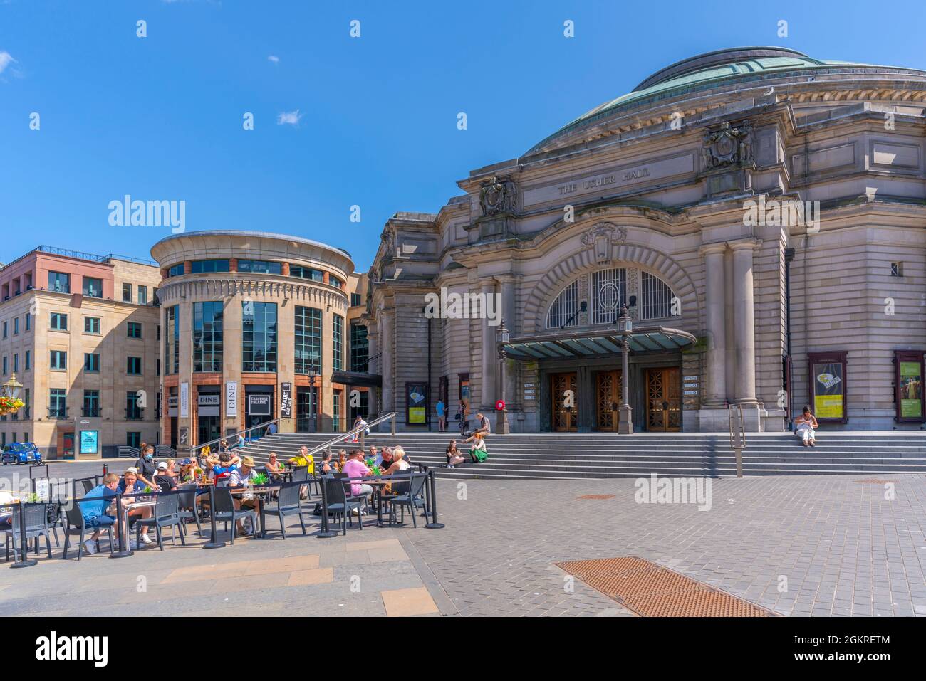 Blick auf die Usher Hall, Edinburgh, Lothian, Schottland, Vereinigtes Königreich, Europa Stockfoto
