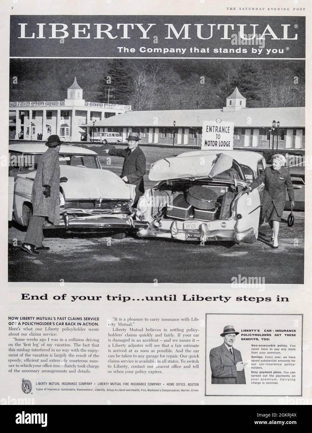 'The Saturday Evening Post' 14. Februar 1959 Zeitschriftenwerbung, USA Stockfoto
