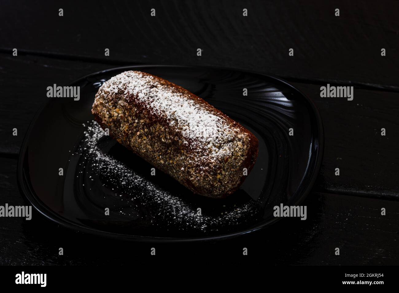 Nahaufnahme eines köstlichen Schokoladenmousse-Nachtisches Stockfoto