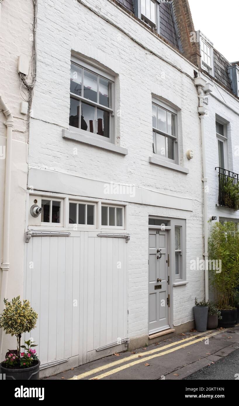 Die ehemalige Heimat von Ghislaine Maxwell in der Kinnerton Street in Belgravia, Knightsbridge, London. Stockfoto