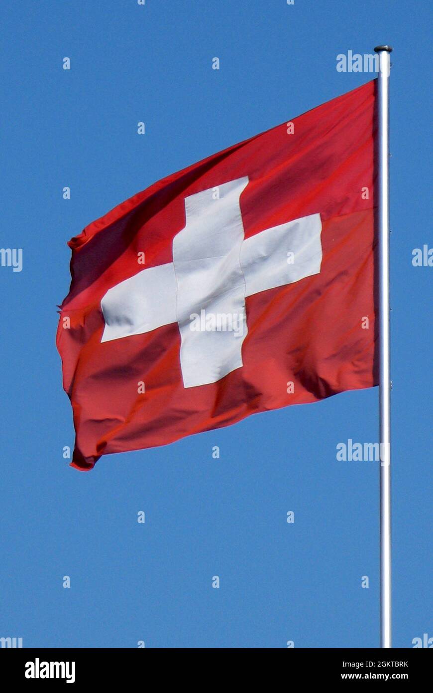 Nationalflagge der Schweiz. Stockfoto