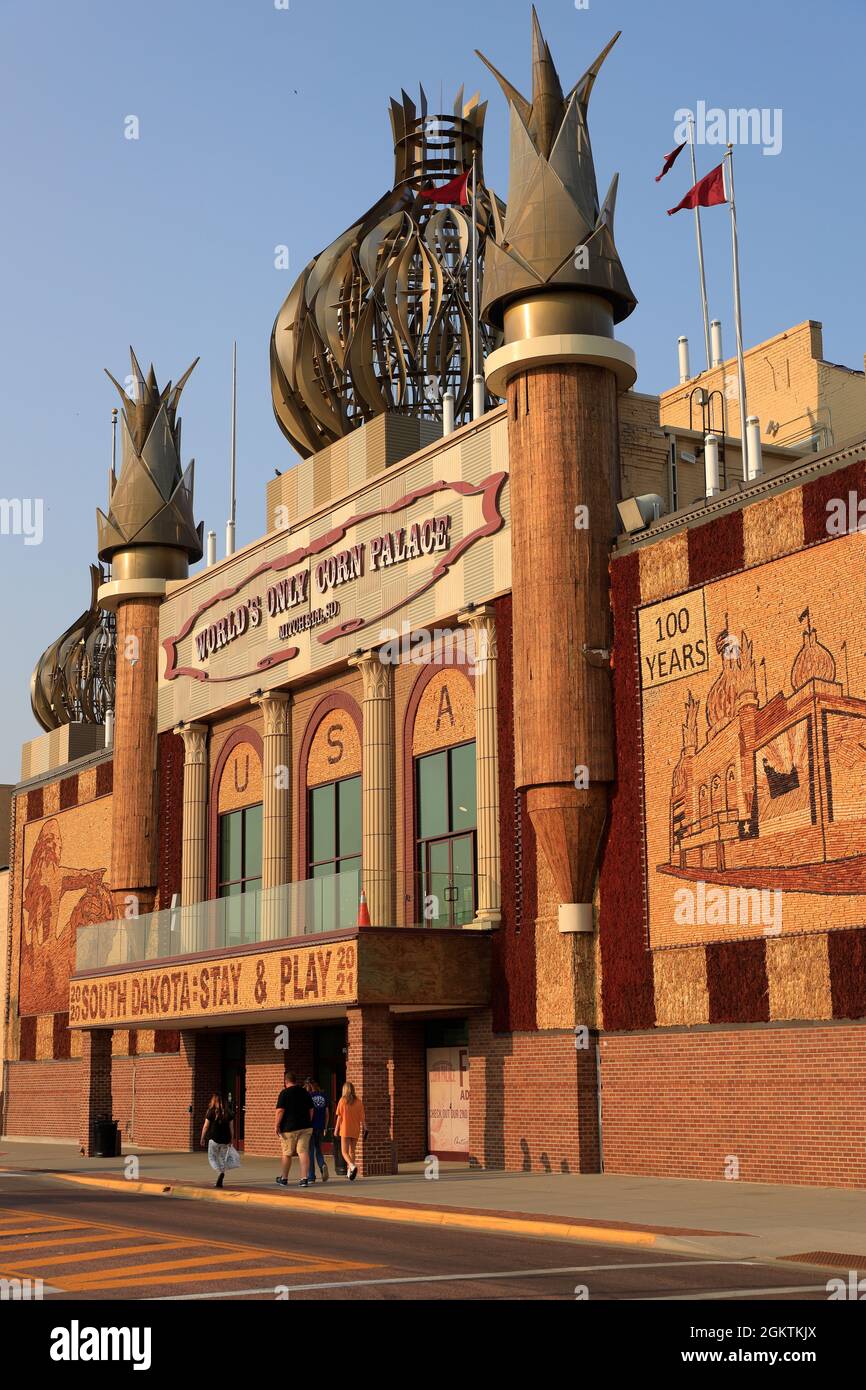 Außenansicht des Mitchell Corn Palace, des weltweit einzigen Corn Palace.Mitchell.South Dakota.USA Stockfoto