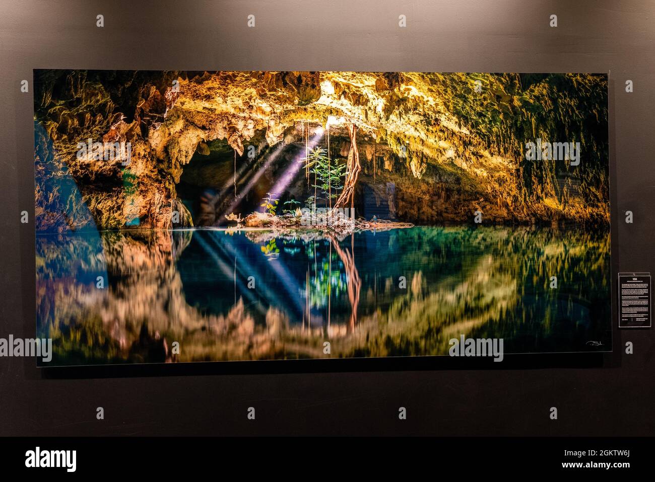 Cenote Malerei auf dem Display im Ausstellungszentrum oder in der Kunstgalerie Stockfoto
