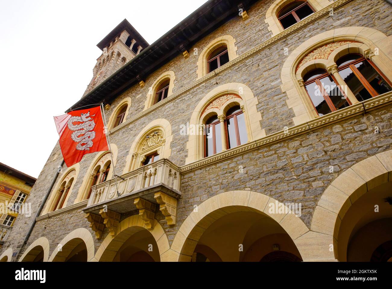 Palazzo Civico (Rathaus) in Bellinzona ist eine Gemeinde, eine historische Schweizer Stadt und