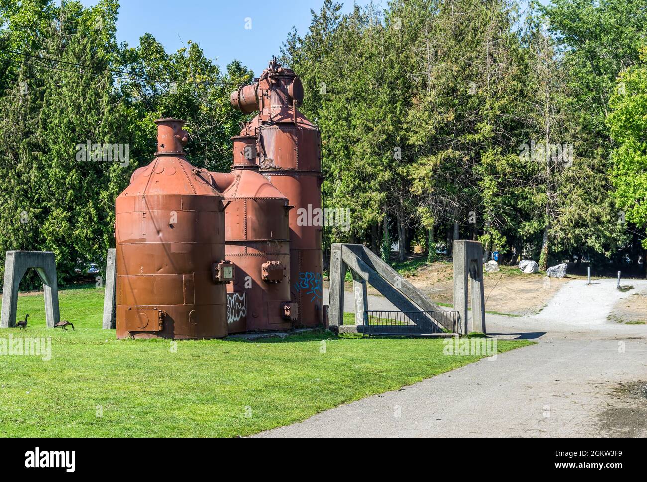 Außenanlagen im Gasworks Park in Seattle, Washington. Stockfoto