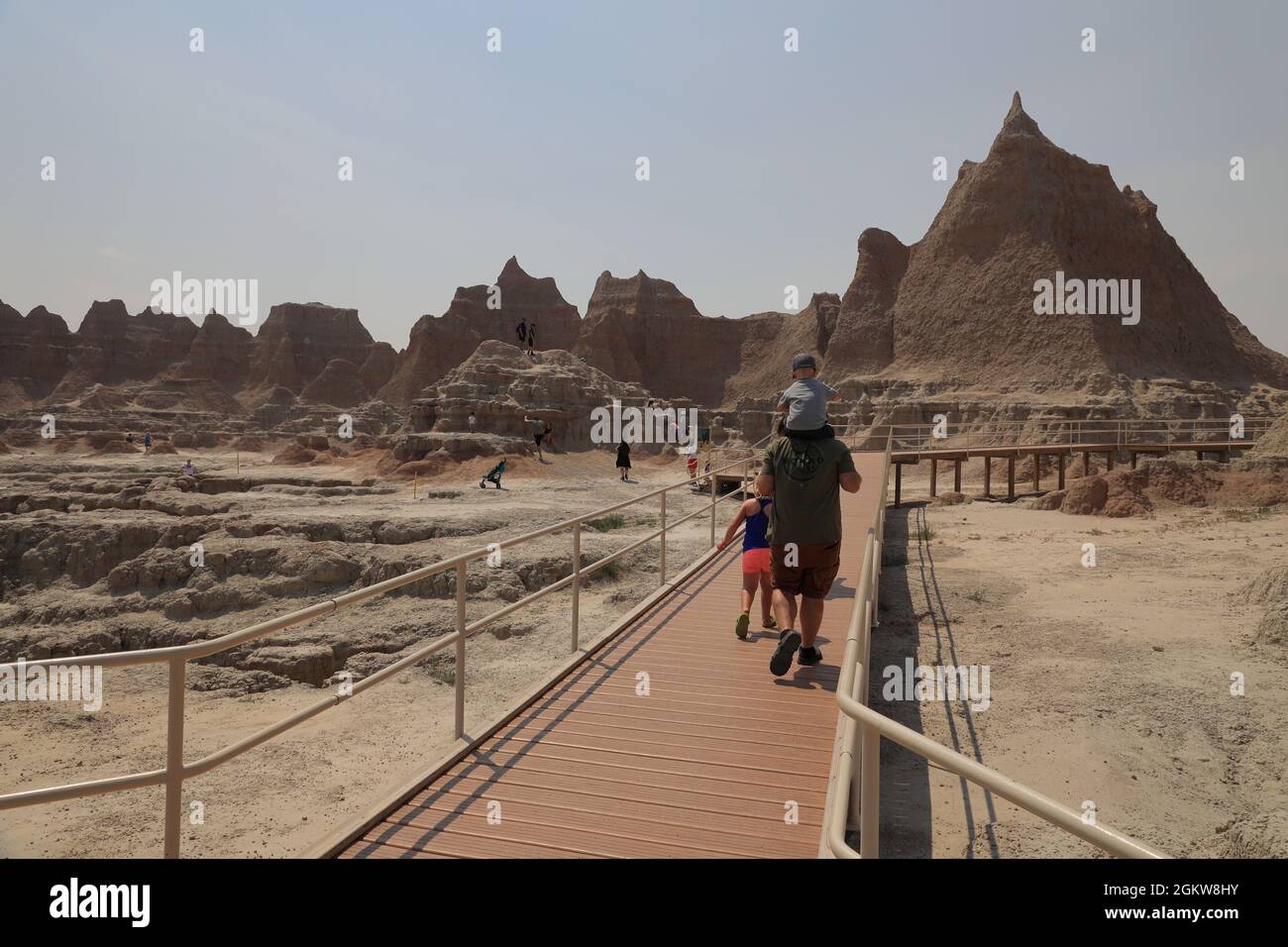 Fossil Exhibit Trail im Badlands National Park.South Dakota.USA Stockfoto
