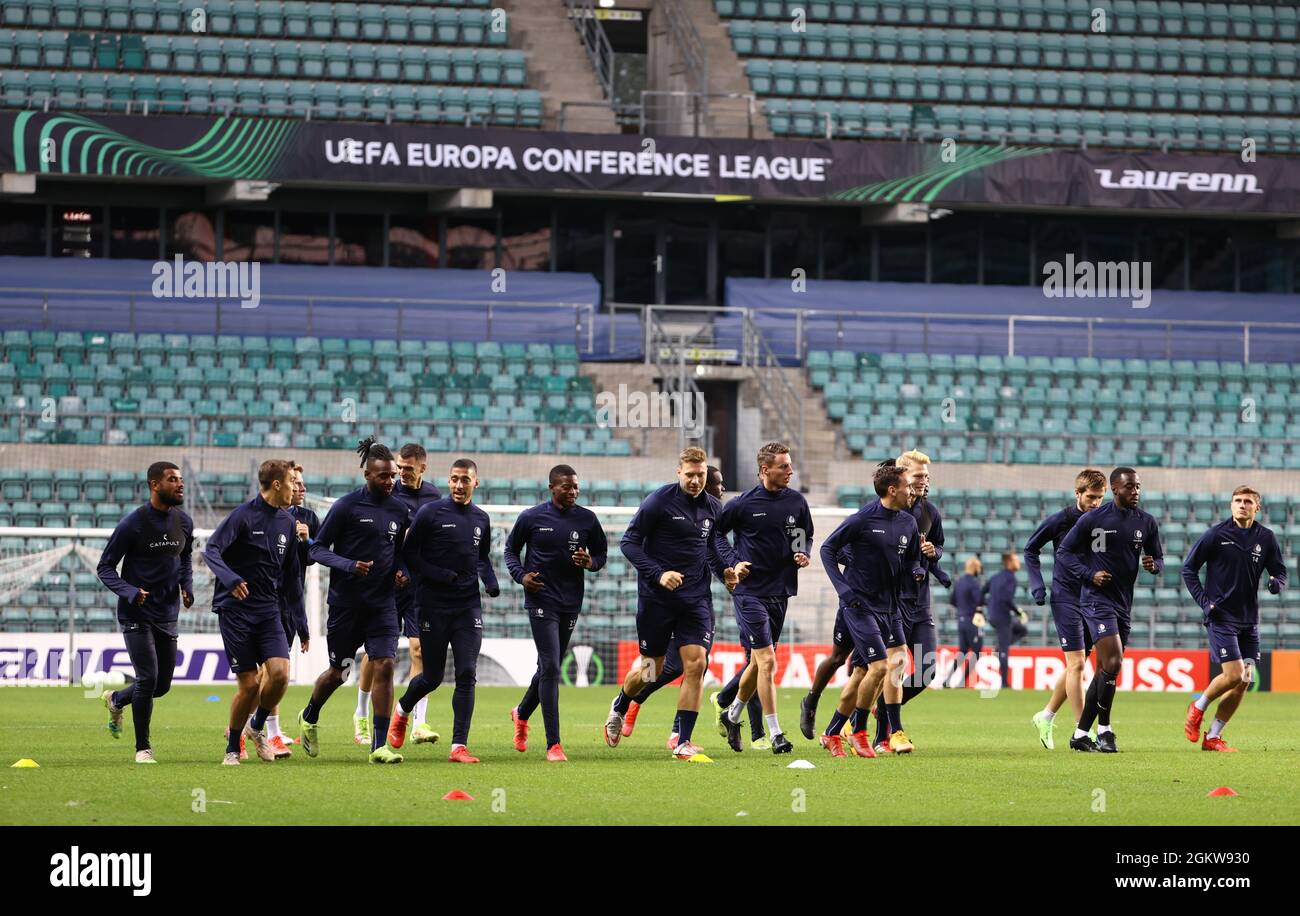 Gents Spieler, die während einer Trainingseinheit des belgischen Fußballteams KAA Gent am Mittwoch, den 15. September 2021, in Tallinn, Estland, in Vorbereitung auf abgebildet wurden Stockfoto