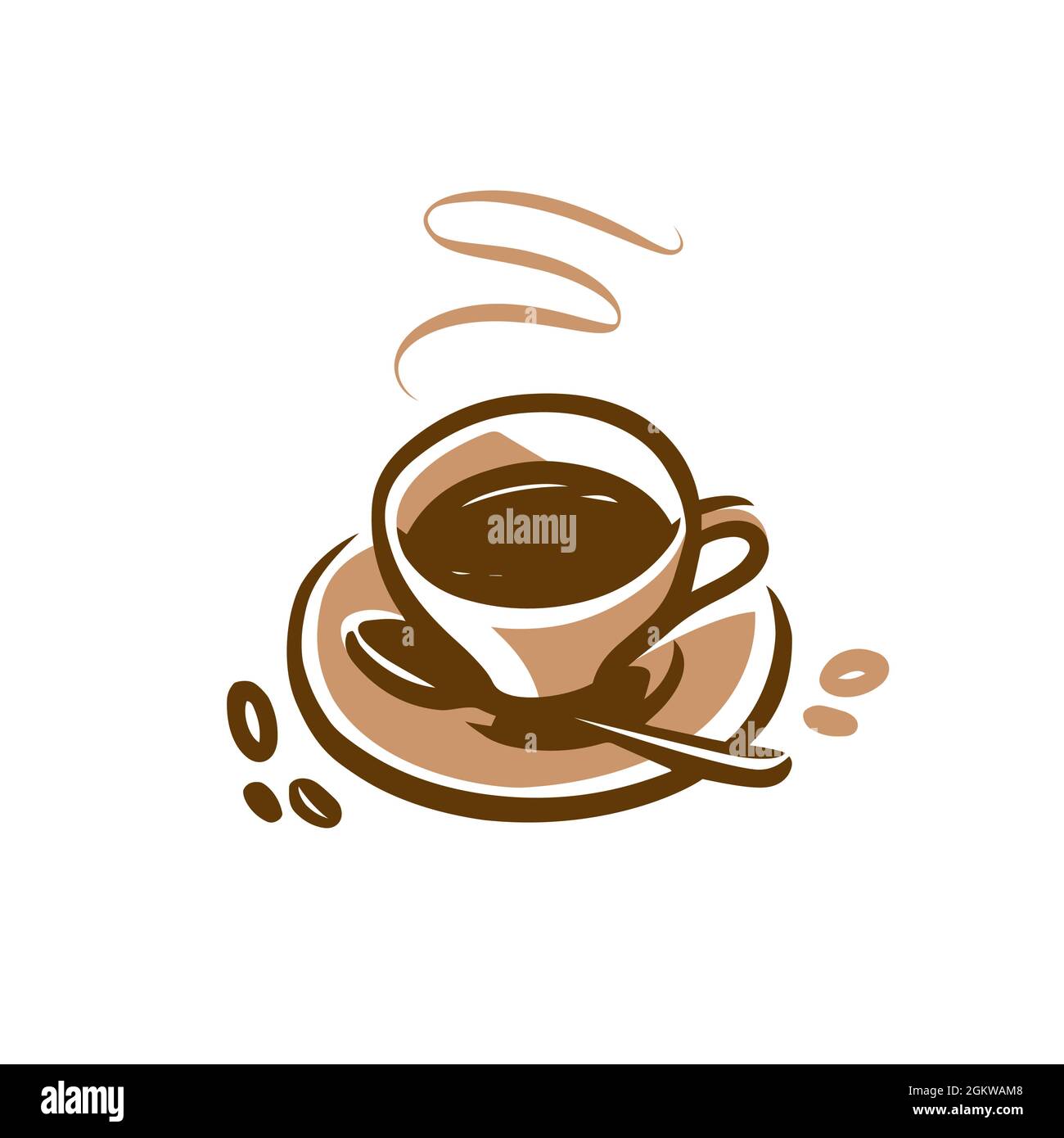 Symbol für Kaffeetasse, Vektorsymbol. Abbildung des Cafe-Logos Stock-Vektorgrafik