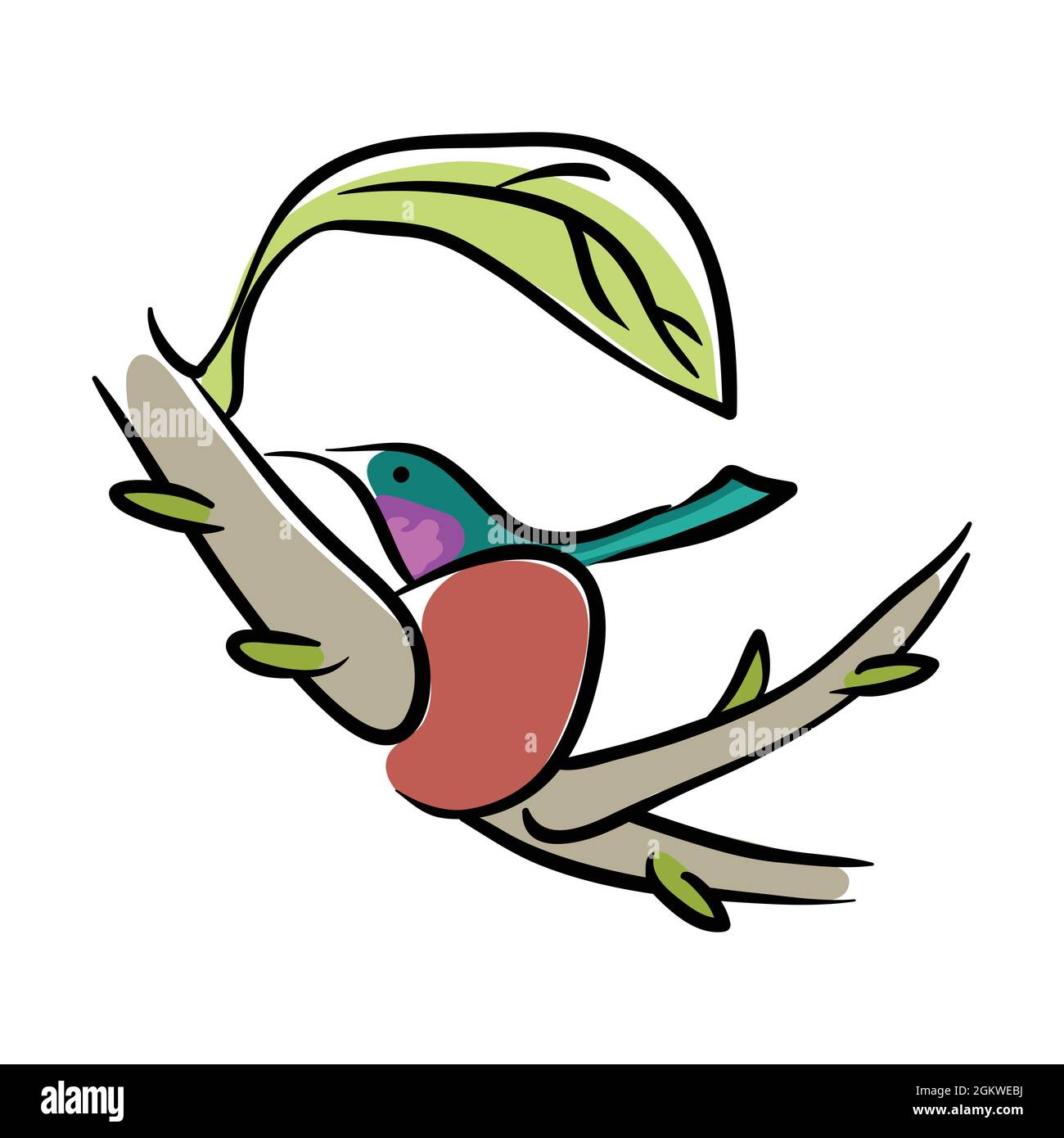 Vogel im Nest Illustration Stock Vektor