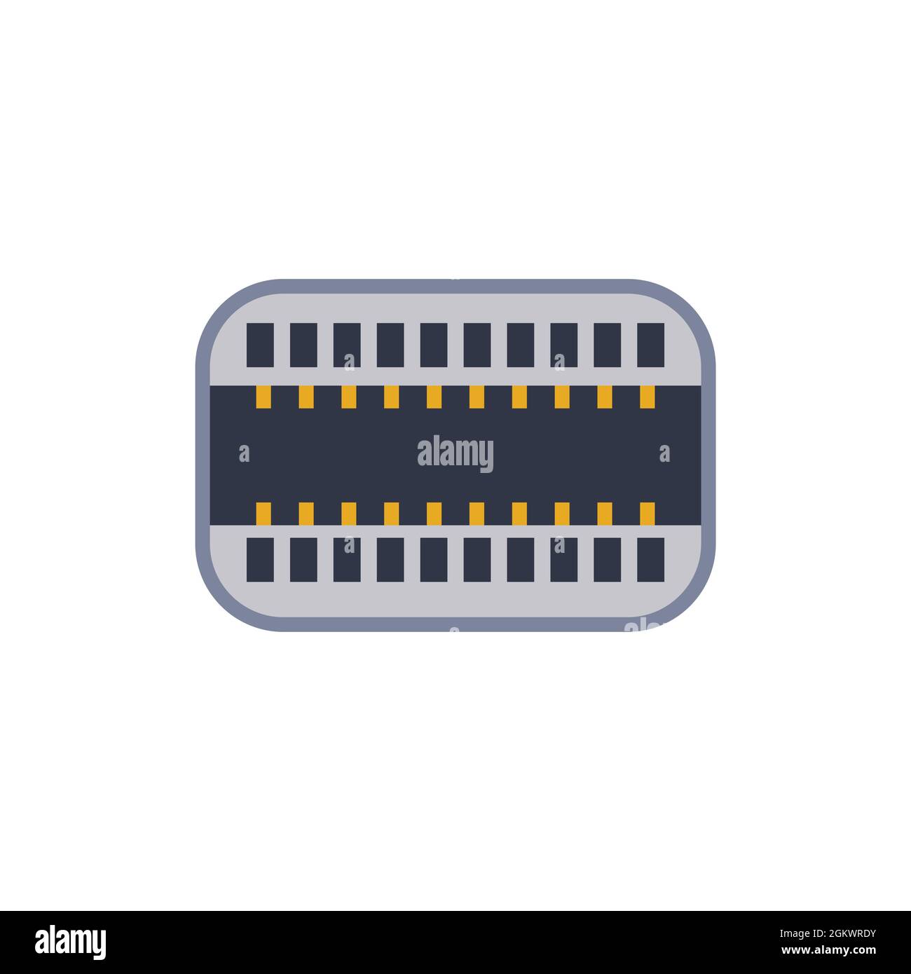 Symbol für universellen Mini displayport-pc-Anschluss. Vektorgrafik Darstellung des Ports in flacher Ausführung. USB-Typ, Video- und Audioanschluss. DisplayPort und andere Stock Vektor