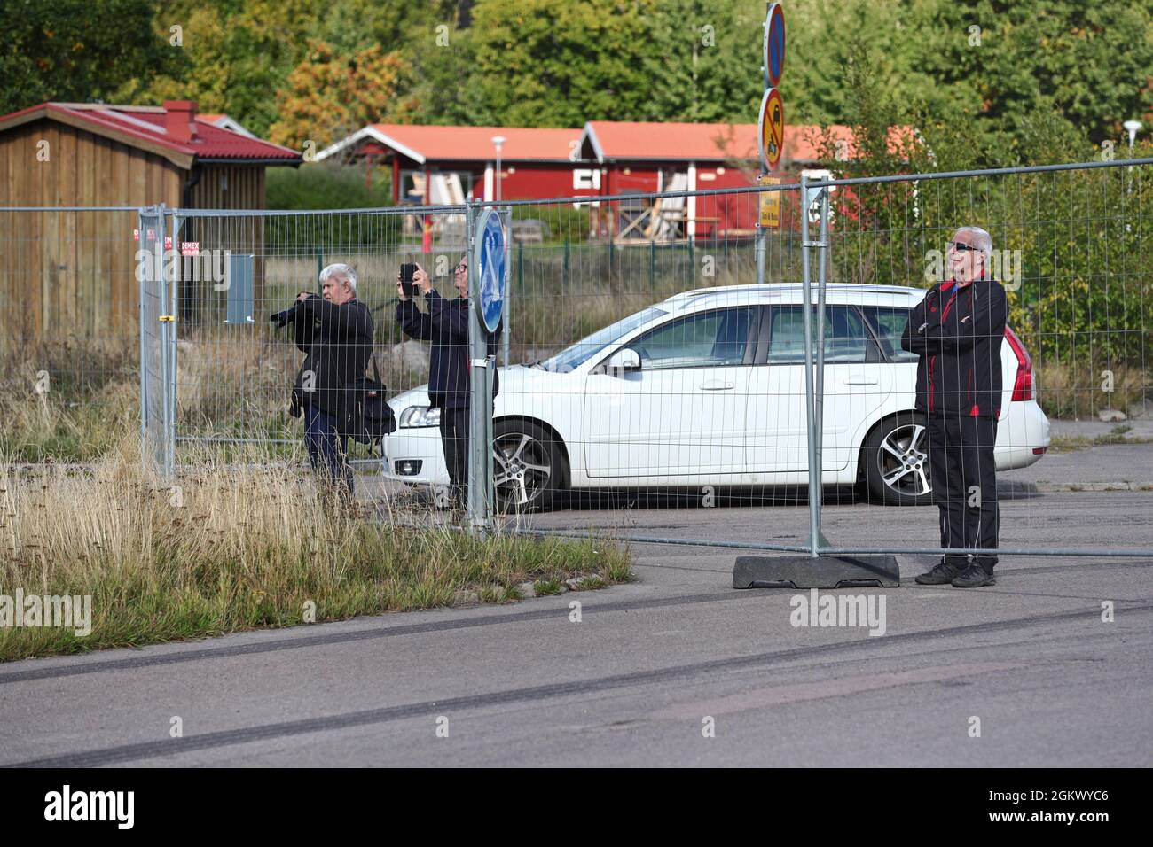 Abriss des Folkets Park in Motala. Hier werden Vorbereitungen für einen möglichen Bau im Zusammenhang mit den zukünftigen Investitionen von Lalandia getroffen. Stockfoto