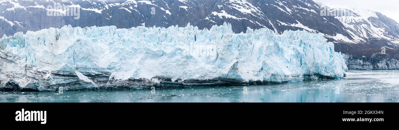 Panoramablick auf den Margerie Glacier Terminus im Glacier Bay National Park, Alaska Stockfoto