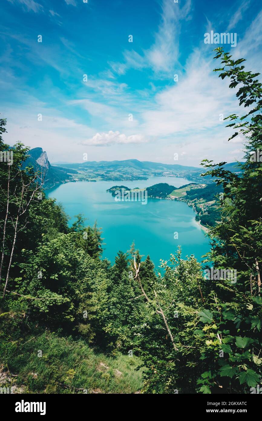 Mondsee im Salzkammergut in Österreich im Sommer Stockfoto