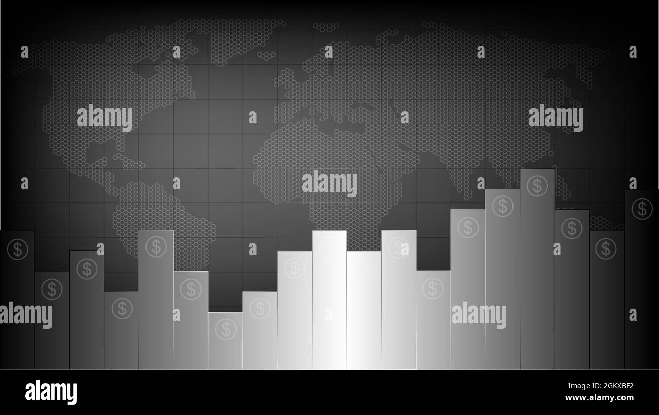 Kryptowährung, Bitcoin-Markt, Geldmarkt, ethereum-Aktienmarkt, Rückgang, Vektormaterial ansteigen. Stock Vektor