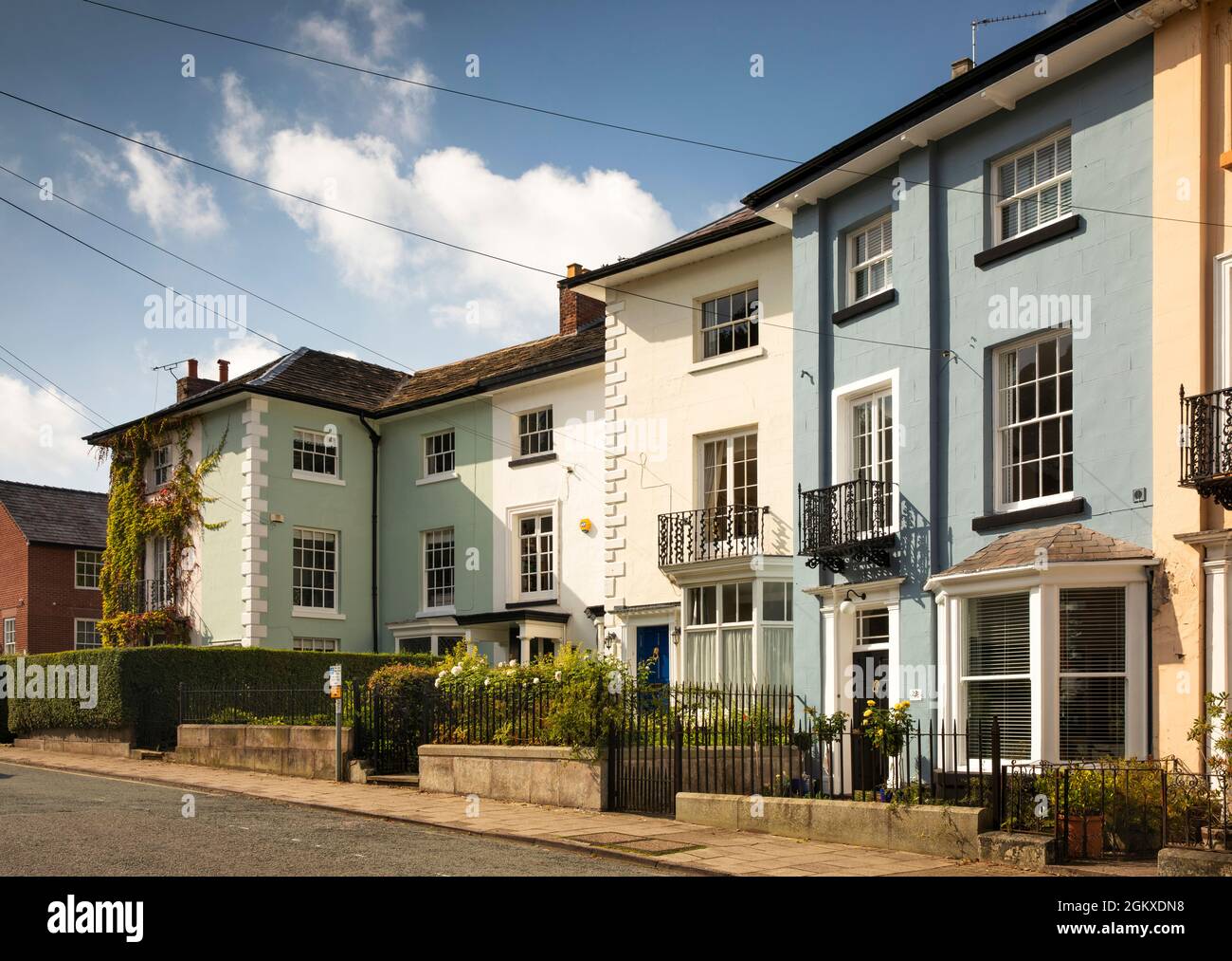 Großbritannien, England, Cichhire, Congleton, Moody Street, Georgianische Häuser Stockfoto