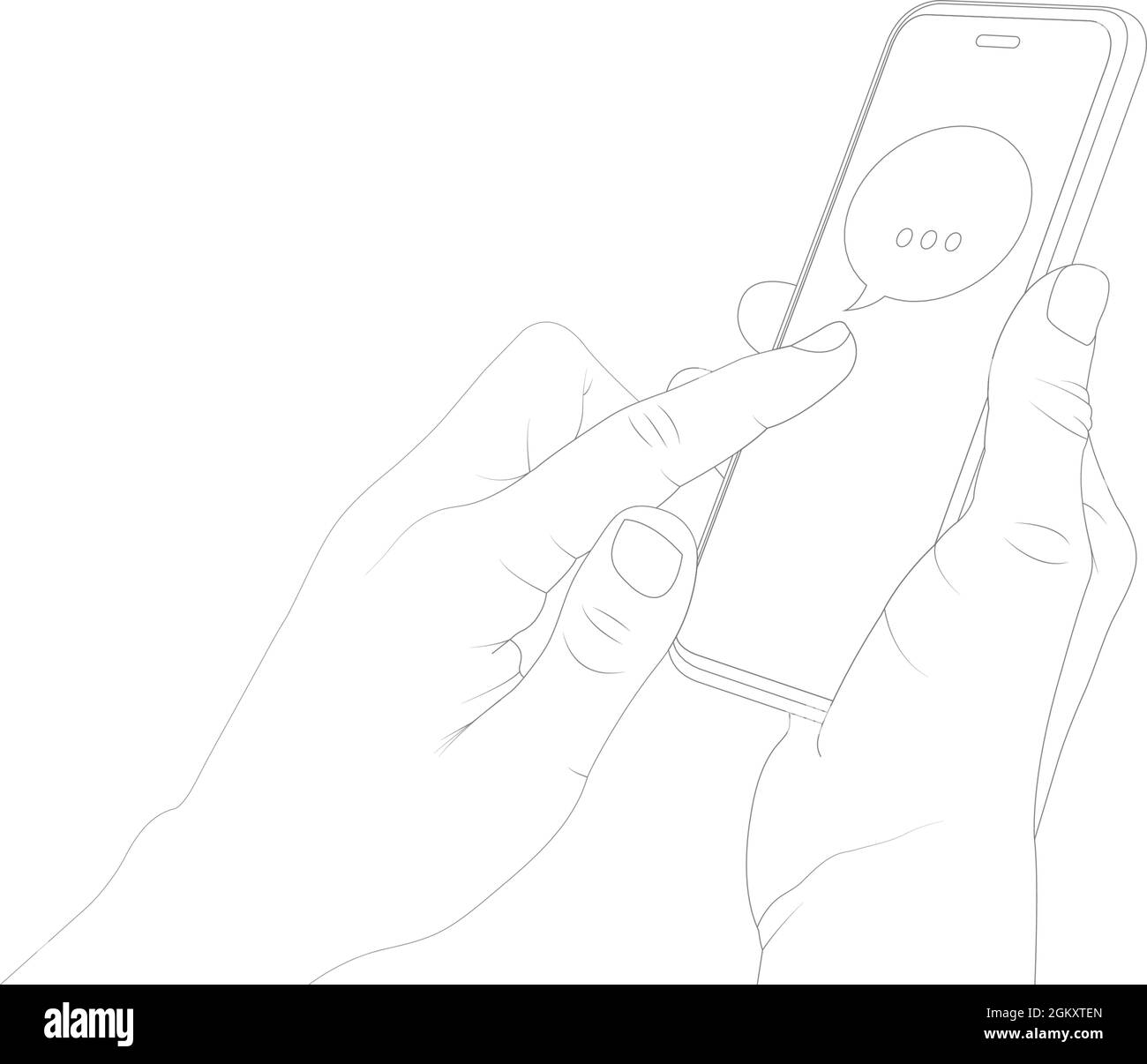 Messaging, während der Verwendung eines Smartphones, Chat, Talk, Konversation Vektor Stock Illustration. Stock Vektor