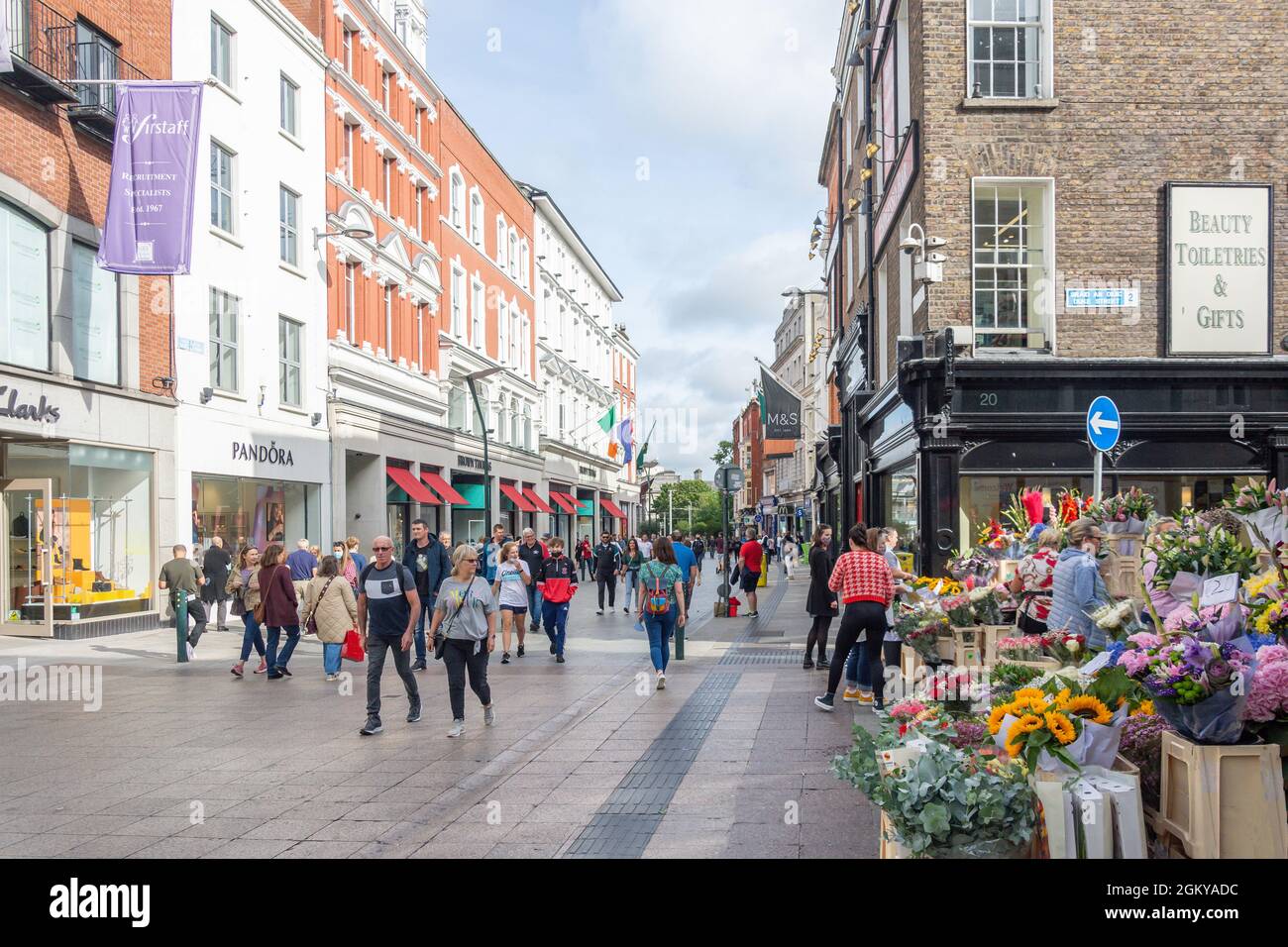 Blumenstände, Grafton Street, Dublin, Republik Irland Stockfoto