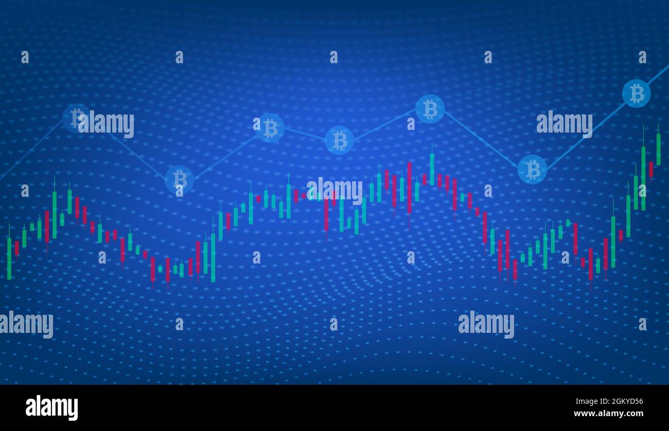 Kryptowährung, Bitcoin-Markt, Geldmarkt, ethereum-Aktienmarkt, Rückgang, Vektormaterial ansteigen. Stock Vektor