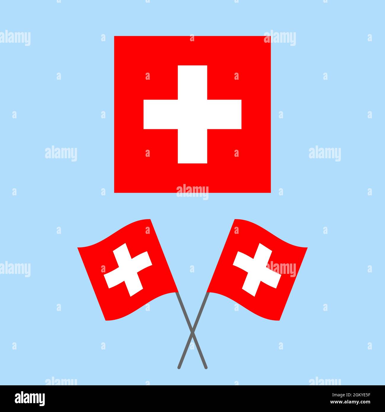 Flagge der Schweiz Vektorstock Stock Vektor