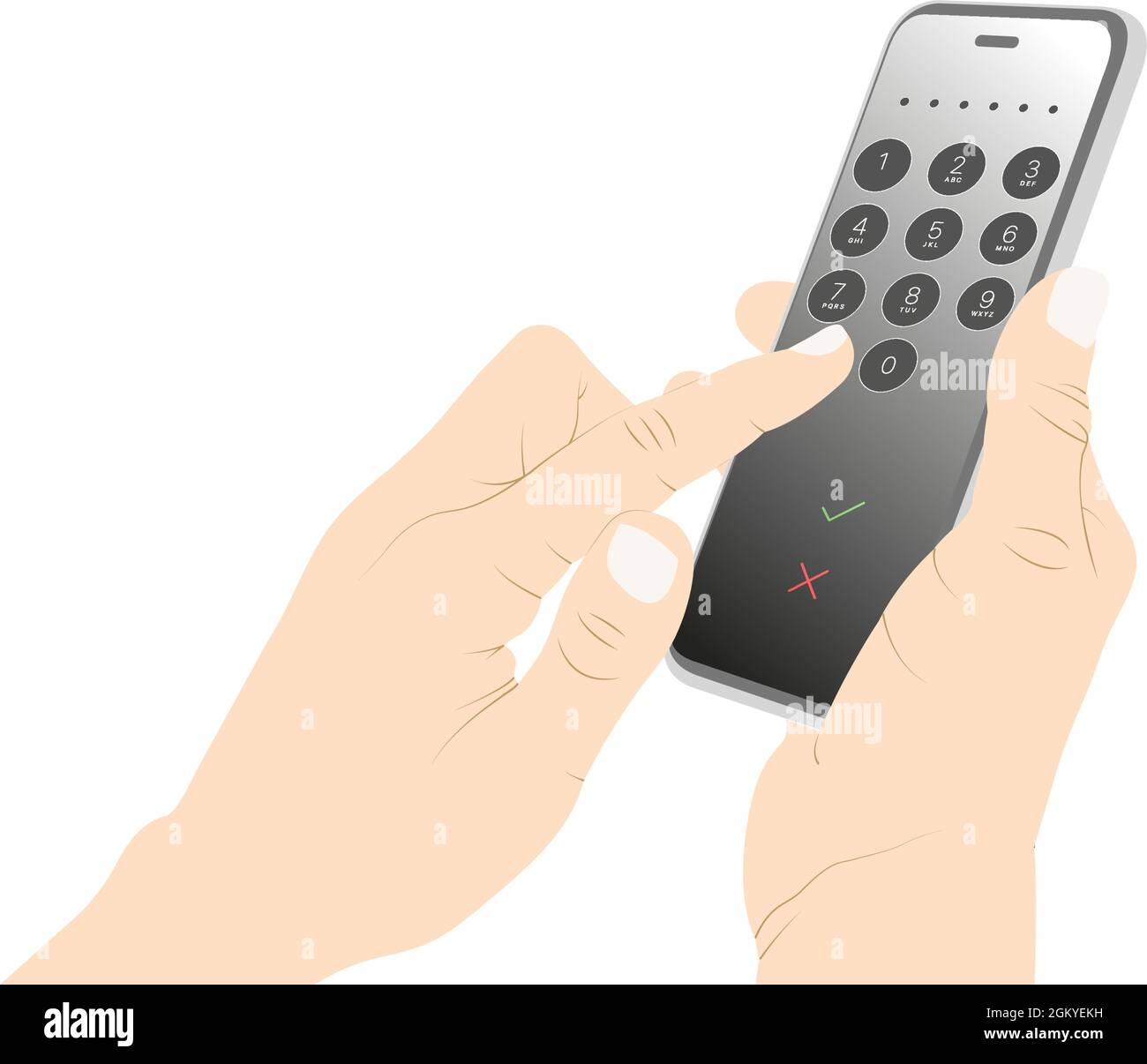 PIN-Code, Sicherheitscode, entsperren, gesperrt, entsperrt, Smartphone, bestätigen, Vektorbestand stornieren. Stock Vektor