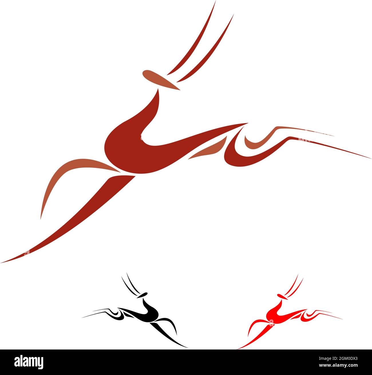 Vektor-Illustration von Hirsch Kopf Symbol - Tattoo. Leicht editierbare Vektorgrafik mit Ebenen. Wilde Tiere. Stock Vektor