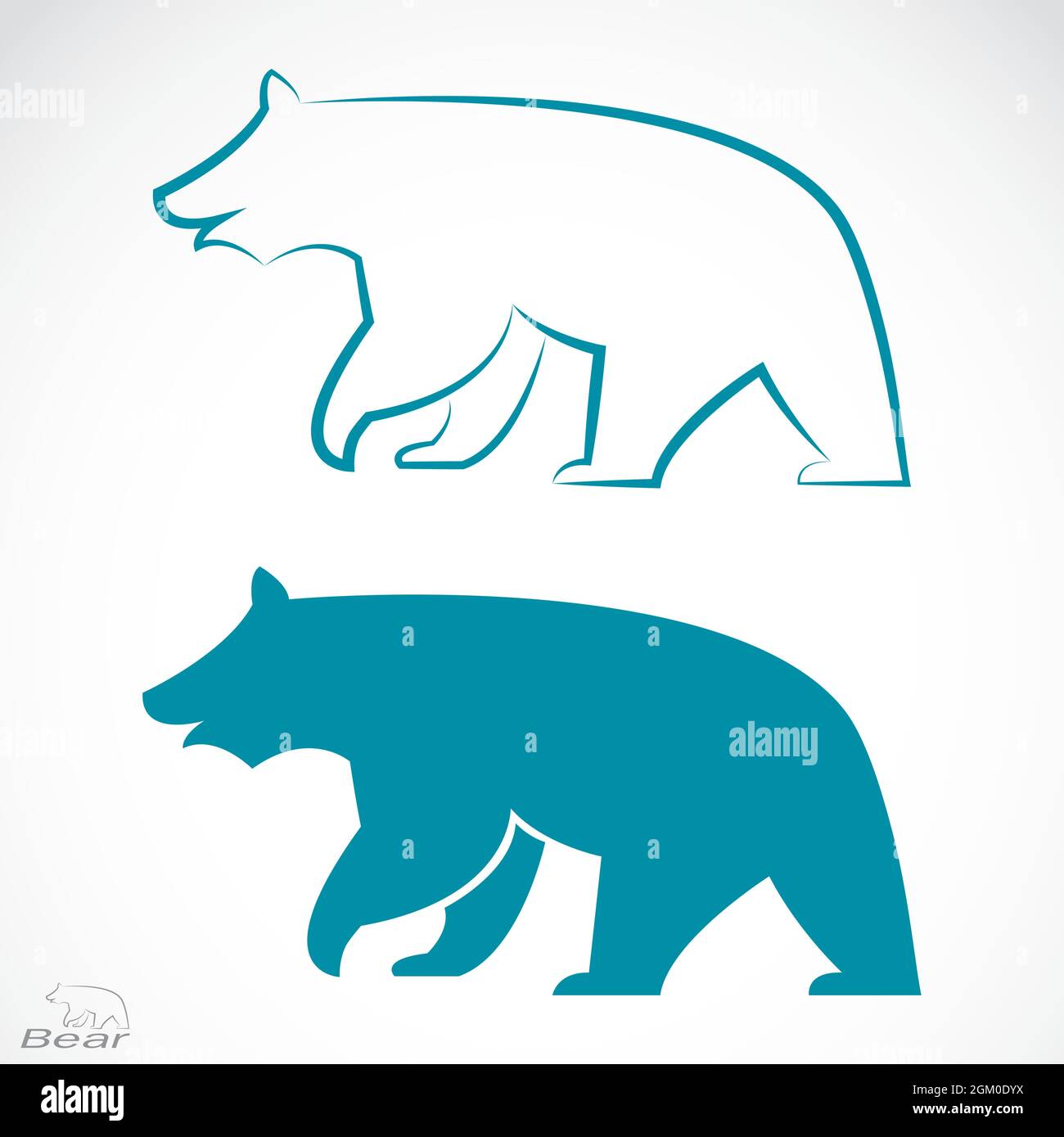 Vektorbild eines Bären auf weißem Hintergrund. Leicht editierbare Vektorgrafik mit Ebenen. Wilde Tiere. Stock Vektor