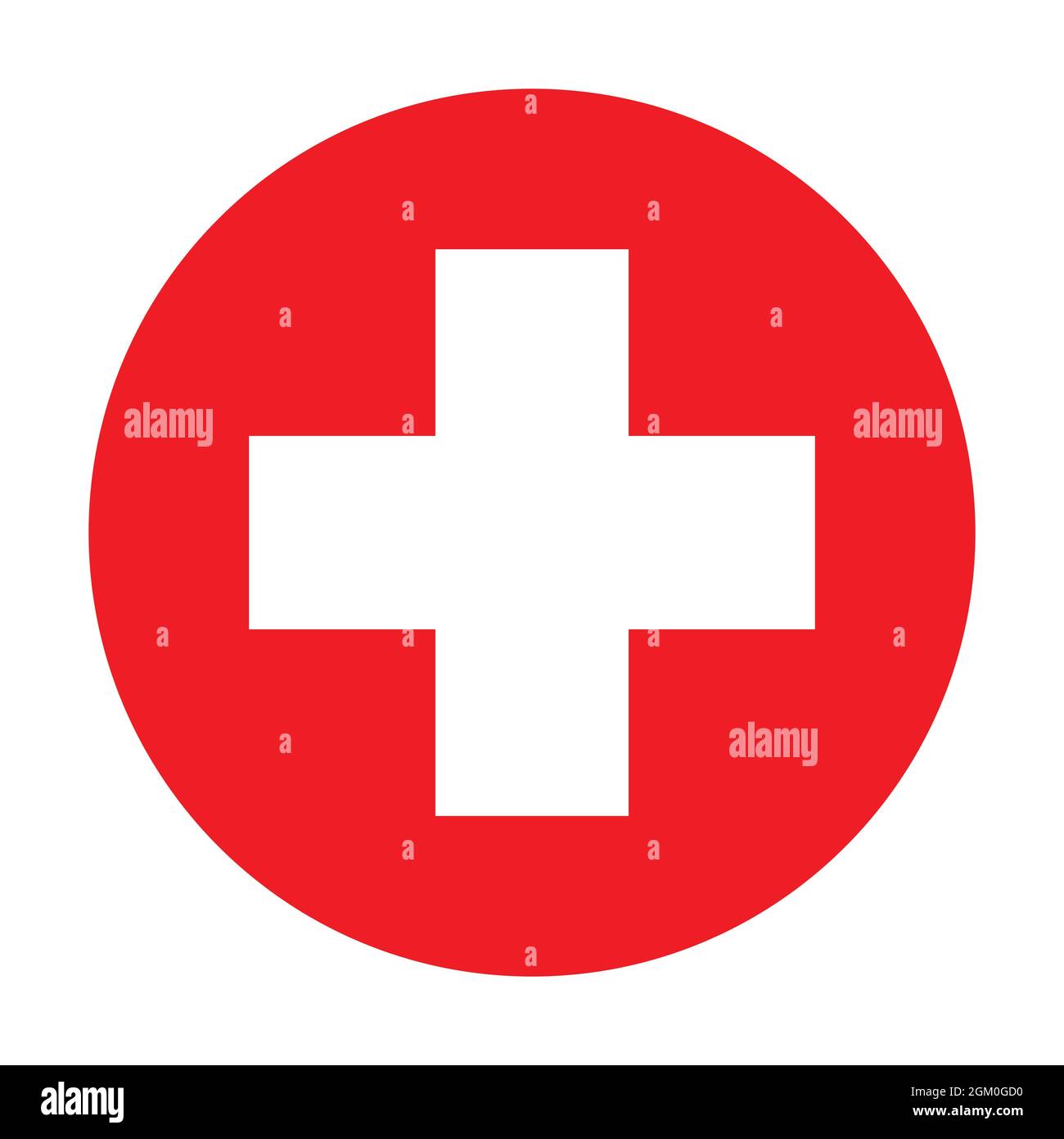 Medizinisches Kreuz in einem roten Kreis für Grafikdesign, Logo, Website, Social Media, mobile App, UI-Abbildung Stock Vektor