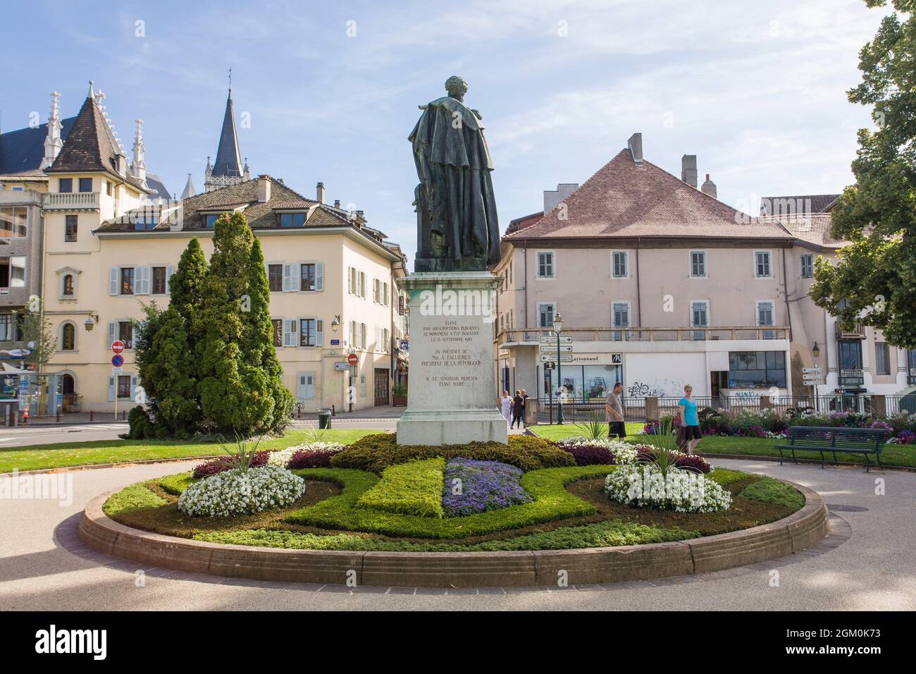 FRANKREICH HAUTE-SAVOIE (74) , STADT THONON-LES-BAINS, SCHLOSSPLATZ Stockfoto