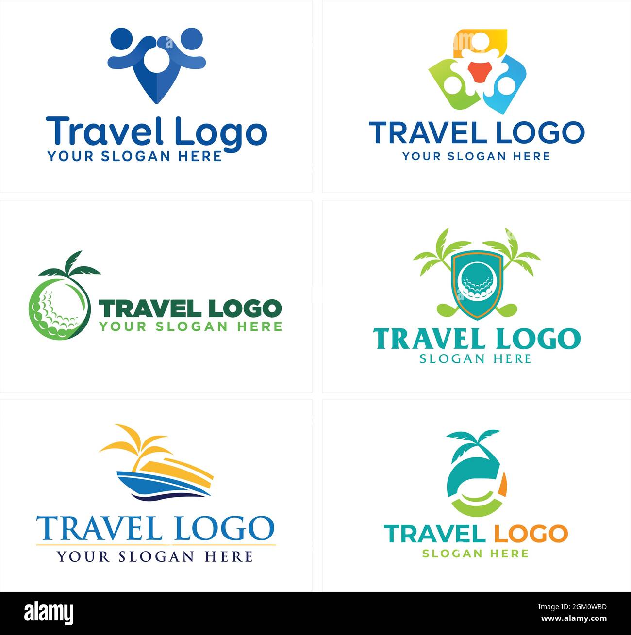 Reisen Erholung Meer Golf Sport Logo-Design Stock Vektor