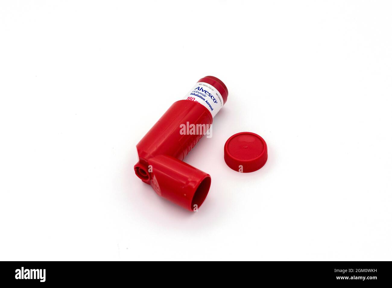 Alvesco 160 Mikrogramm pro Dosis Asthmamedizin. - San Jose, Kalifornien, USA - 2021 Stockfoto