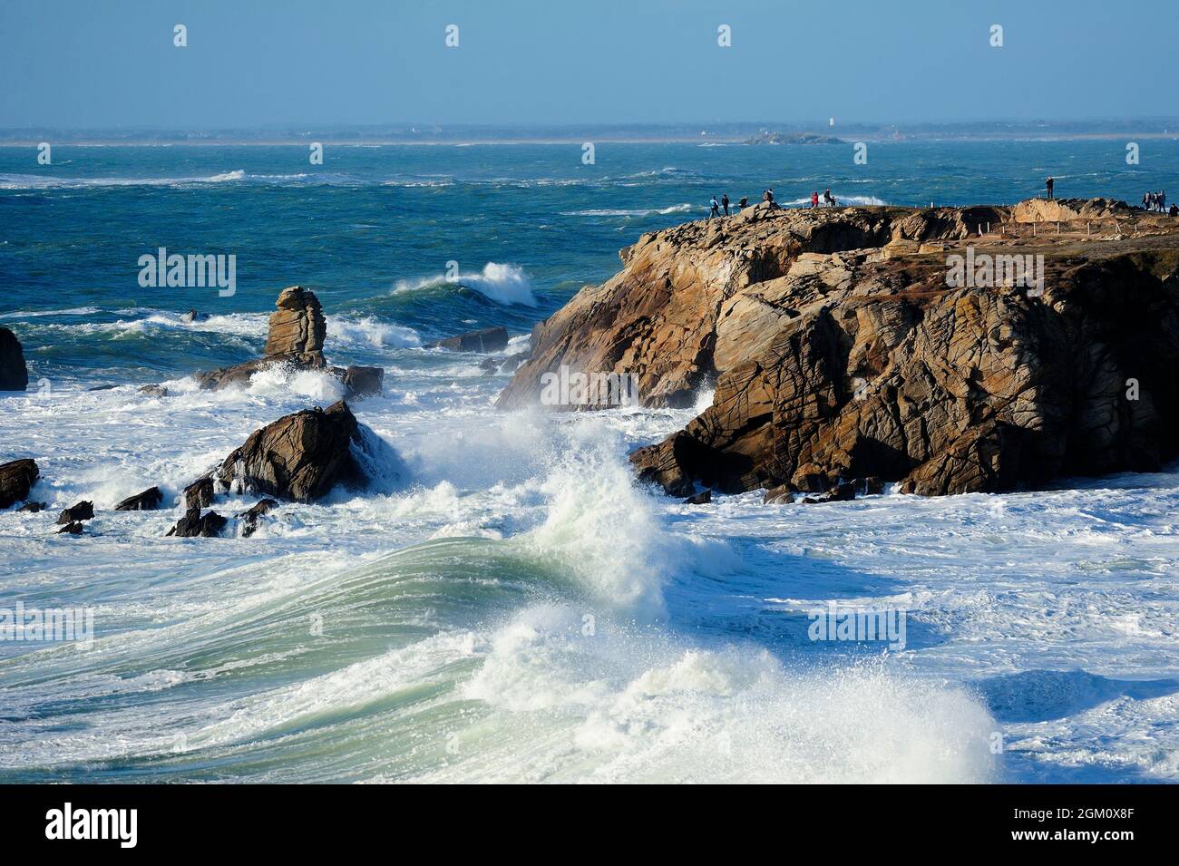 FRANKREICH. MORBIHAN (56) QUIBERON - QUIBERON WILD COAST-BEG EN AUD. (BILD NICHT VERFÜGBAR FÜR KALENDER ODER POSTKARTE) Stockfoto