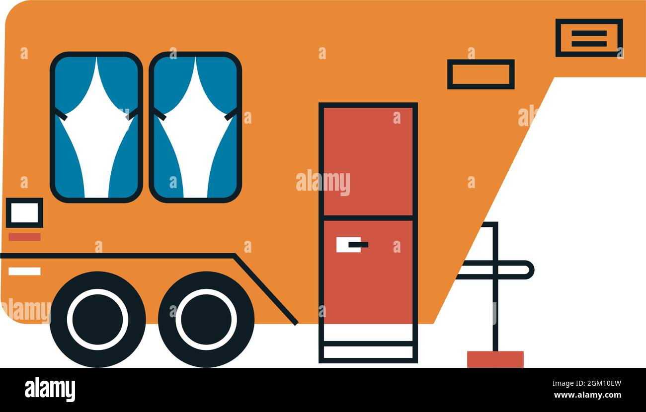 Orange Wohnmobil Stock Vektor