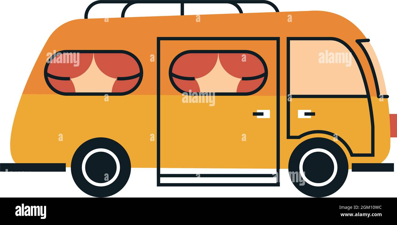 Orangefarbener Kleinbus für Freizeitfahrzeuge Stock Vektor